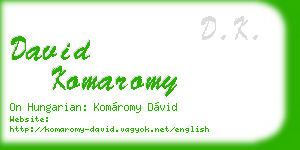 david komaromy business card