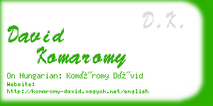 david komaromy business card